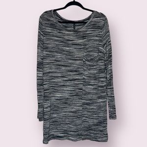 554-BCBGMAXAZRIA Black Combo Oversized Long Sleeve Ayjay Dress